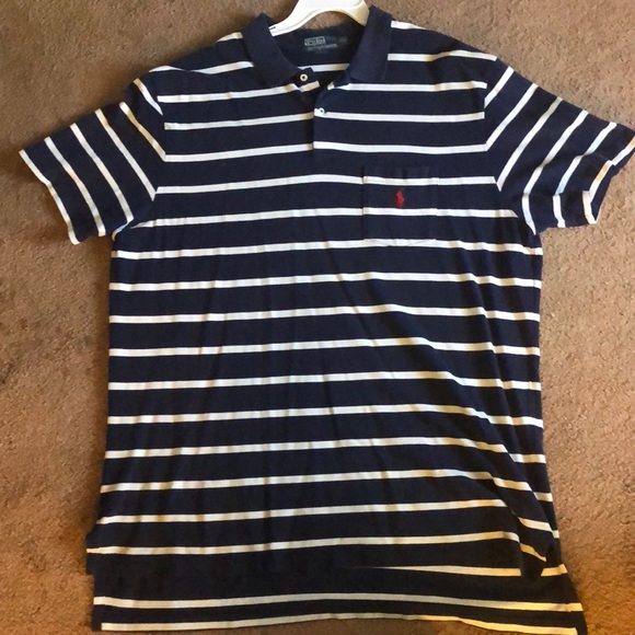Polo By Ralph Lauren Shirts Polo Blue And White Stripes Red Pony